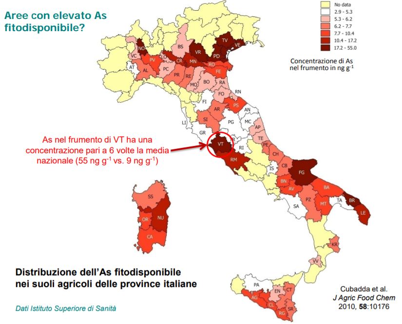 dearsenificazione, mappa italiana